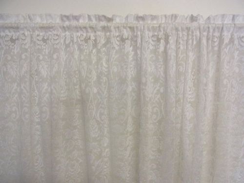 Traditional Rose Jacquard Lace Rod Pocket Curtain 3 or 5 metre x 213cm drop