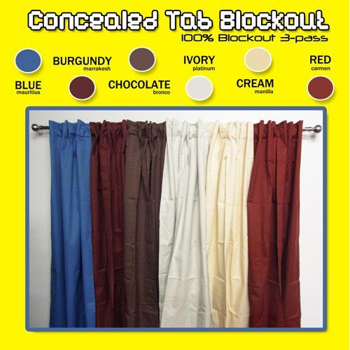 Concealed Tab Top Blockout Curtains