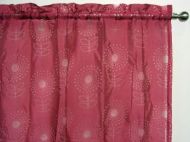 Pink Sheer Rod Pocket Curtain 1x140x213cm Ibiza Flower design - Great for girls room