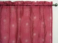 Pink Sheer Rod Pocket Curtain 1x140x213cm Ibiza Flower design - Great for girls room