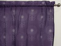 Purple Sheer Rod Pocket Curtain 1x140x213cm Ibiza Flower design - Great for girls room