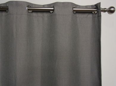 HARLOW Eyelet Blockout Ready Made Curtain 1x140x221cm Ironstone Grey Soft Drape